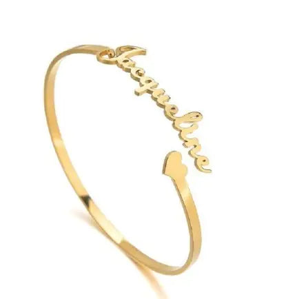 Custom Titanium Steel Alphabet Bracelet