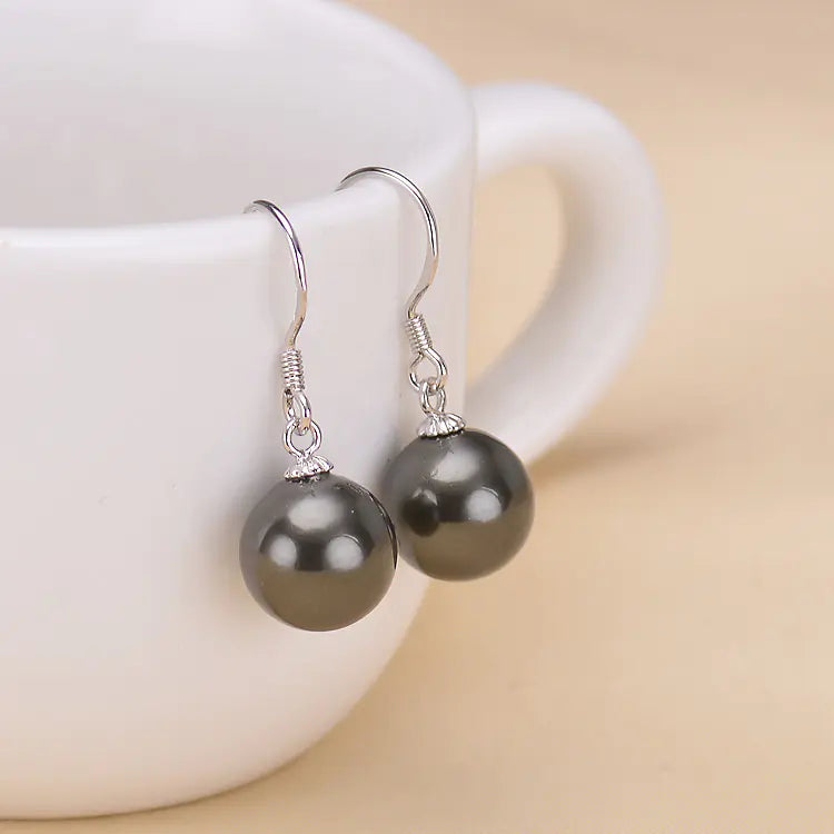 Elegant 925 Silver 10mm Pearl Earrings
