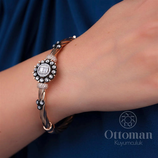 Diamond Setting Silver Bracelet New Series - Silver Whisper
