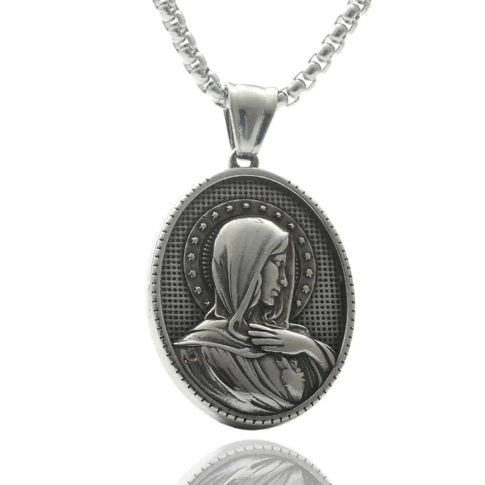 Titanium Punk Portrait Chain Necklace