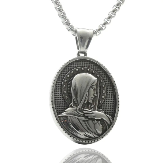 Titanium Punk Portrait Chain Necklace