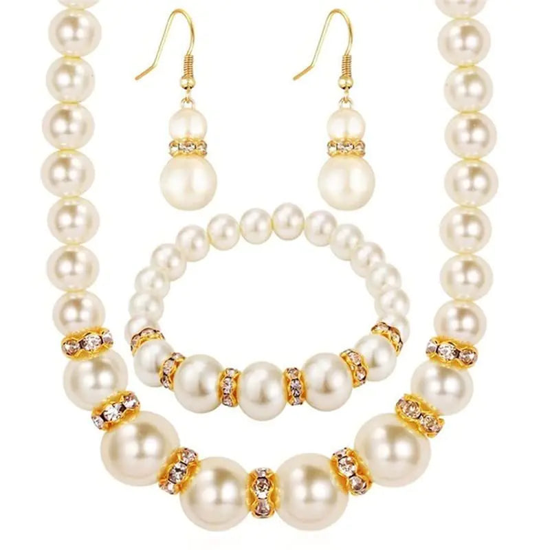 3-Piece Classy Pearl Acrylic Jewelry Set for Women