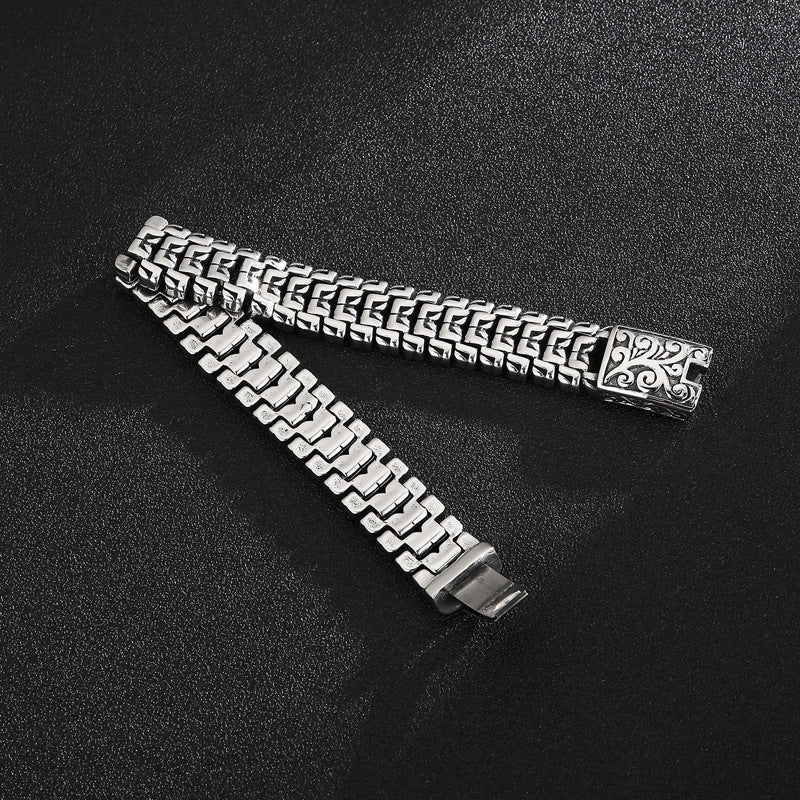 Urban Edge Titanium Steel Bracelet - Hip Hop Flower