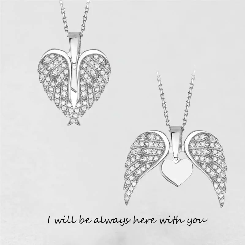Chic Angel Wings Heart Necklace