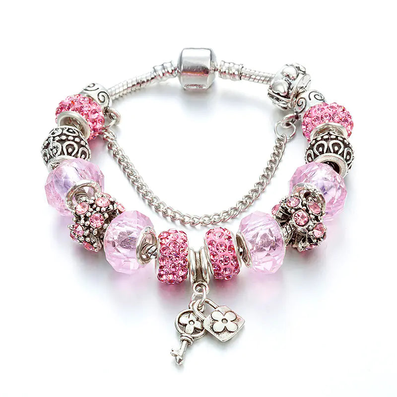 Chic Glass Bead  Bracelet Kit - Key Pendant (Wholesale)