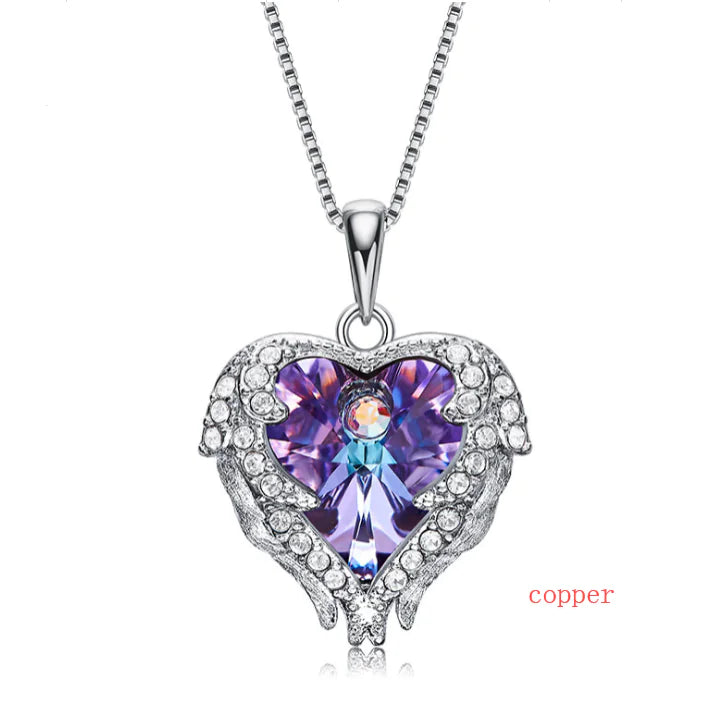 Elegant Heart Crystal Pendant Necklace