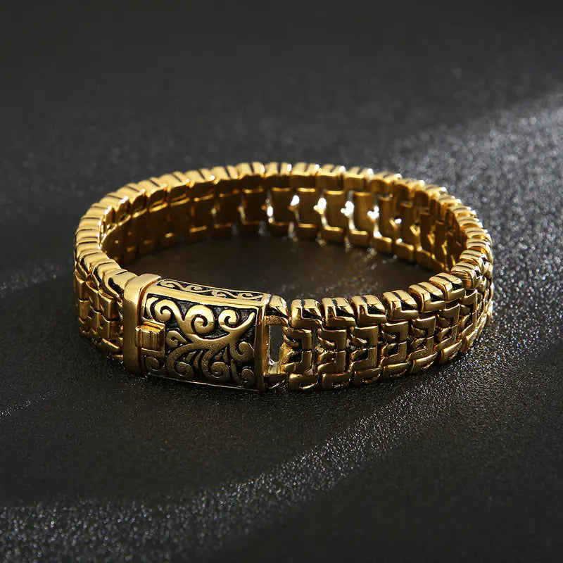 Urban Edge Titanium Steel Bracelet - Hip Hop Flower