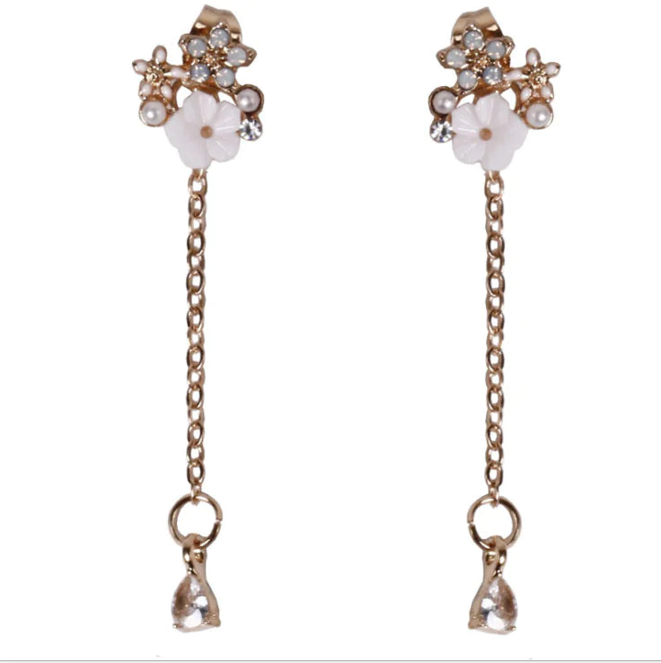 Elegant Snowflake Diamond Drop Earrings