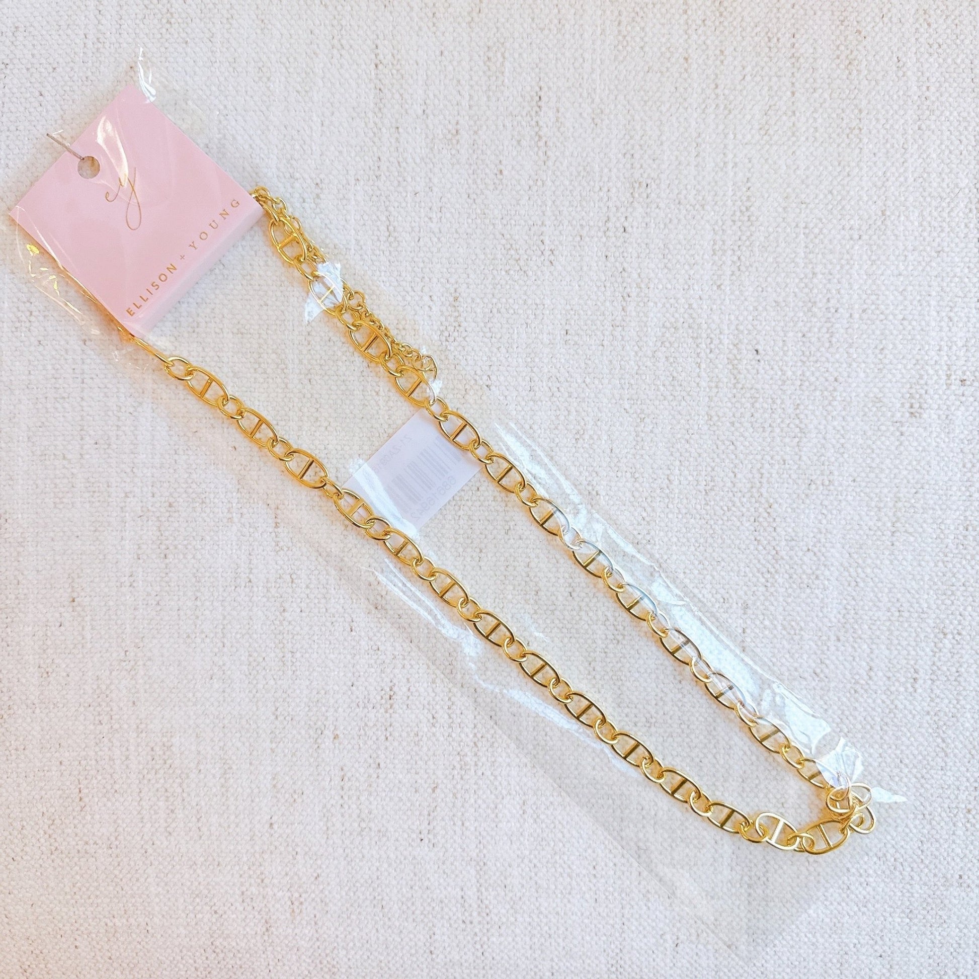 Golden Bit Linked Longer Chain Necklace - Silver Whisper