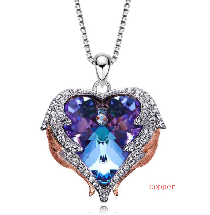 Elegant Heart Crystal Pendant Necklace