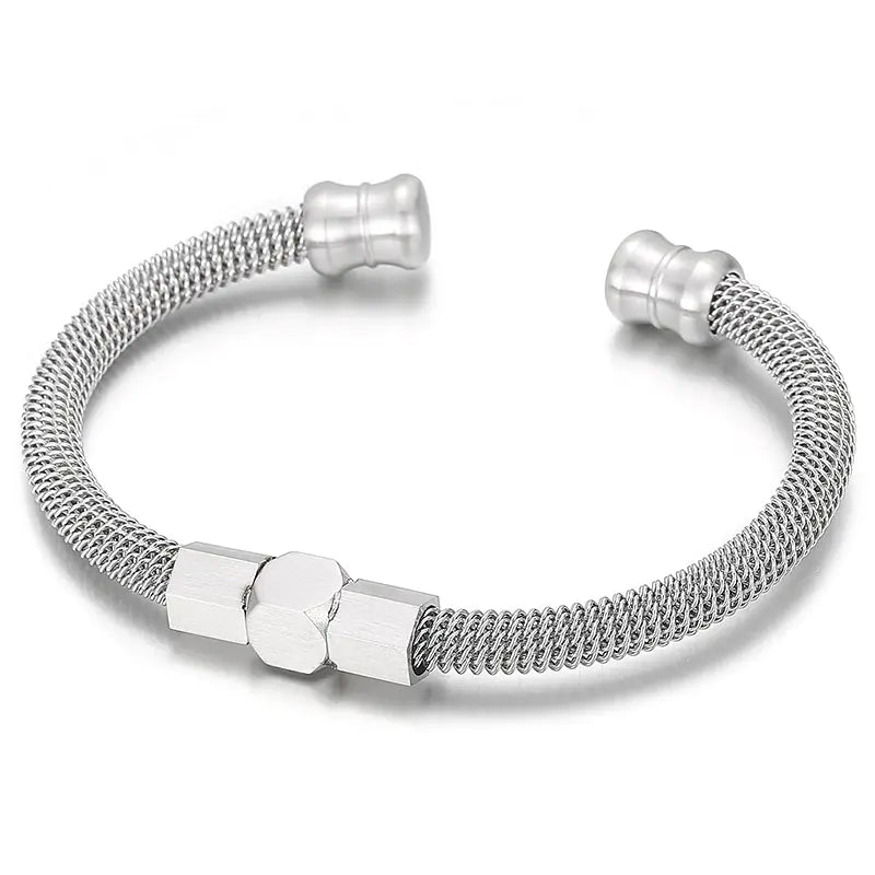Men's Urban Chic Titanium Cable Bracelet