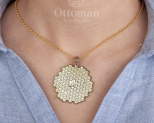 Honeycomb Necklace - Silver Whisper