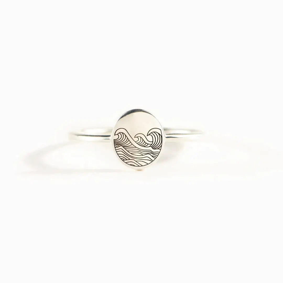 S925 Ocean Swell Silver Ring for Women