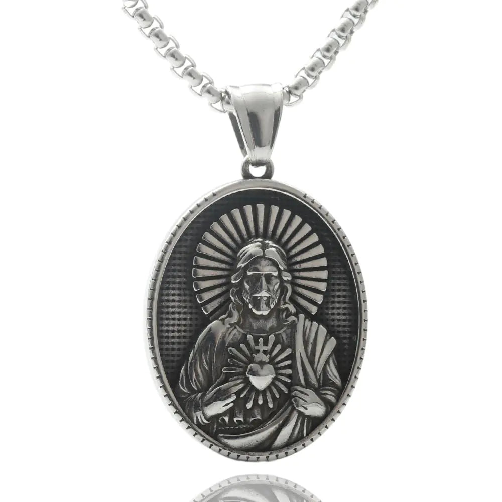 Titanium Punk Portrait Chain Necklace