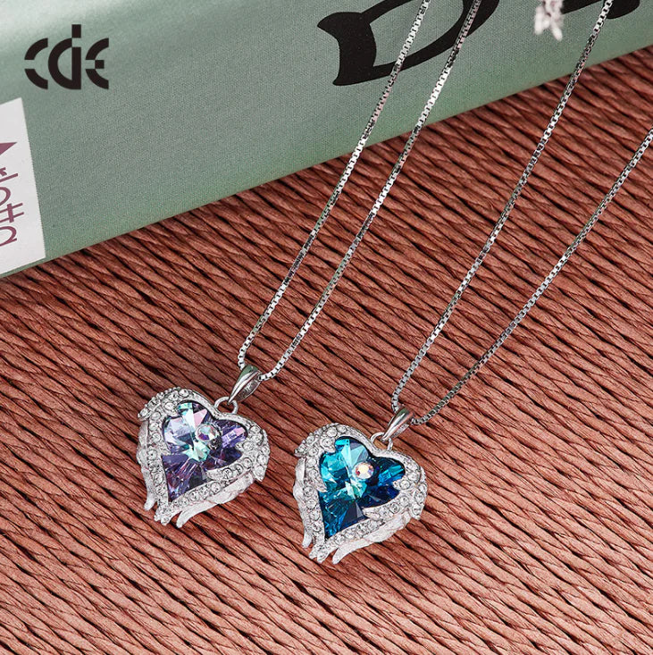 Elegant Heart Crystal Pendant Necklace