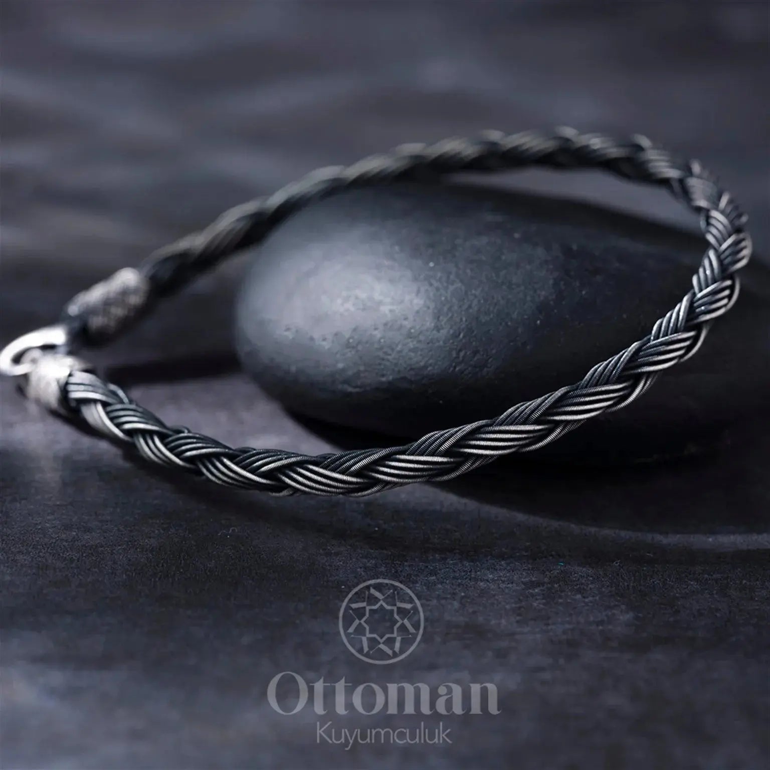 Kazaz Knitted Silver Men's Bracelet - Silver Whisper