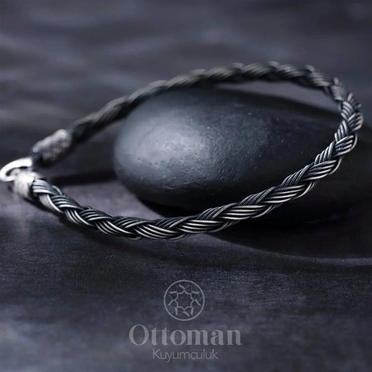 Kazaz Knitted Silver Men's Bracelet - Silver Whisper