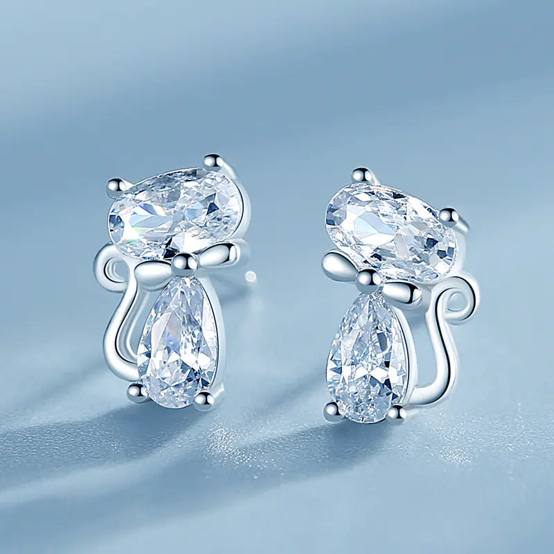 Chic 925 Silver Cat Ear Studs