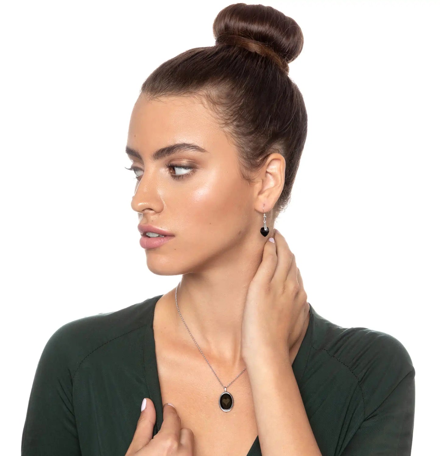 Swarovski Silver Heart Earrings