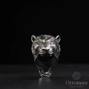 Lion-shaped silver men's ring is crafted from 925 sterling silver - Silver Whisper