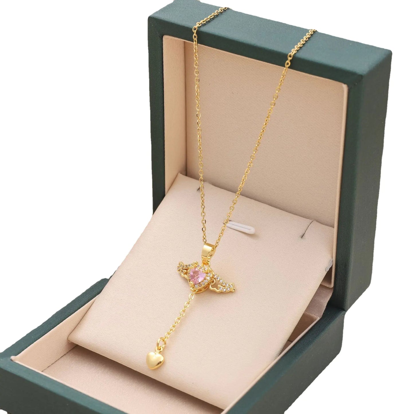 Elegant Cupid Wings Titanium Pendant