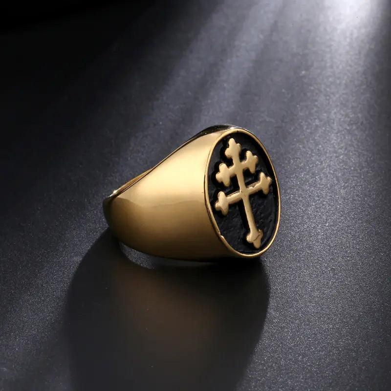 Chic Stainless Steel Cross Ring