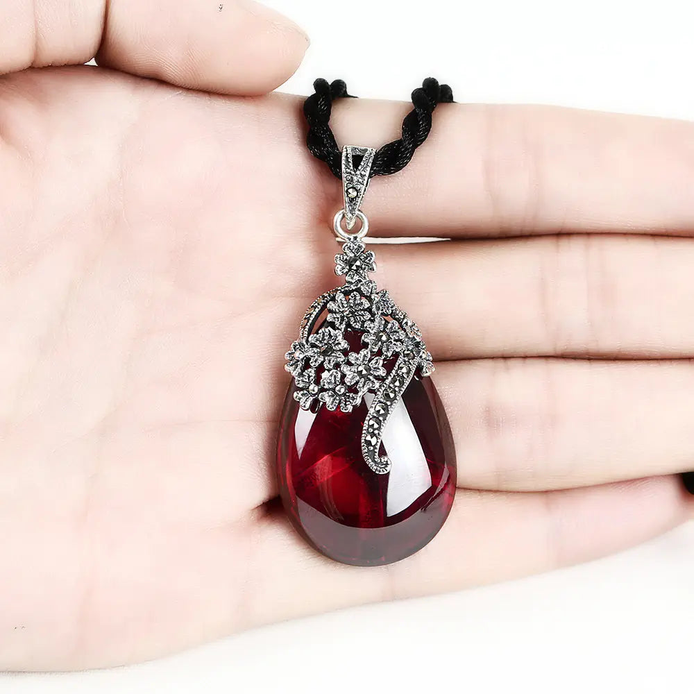 Chic S925 Green Agate Heart Pendant