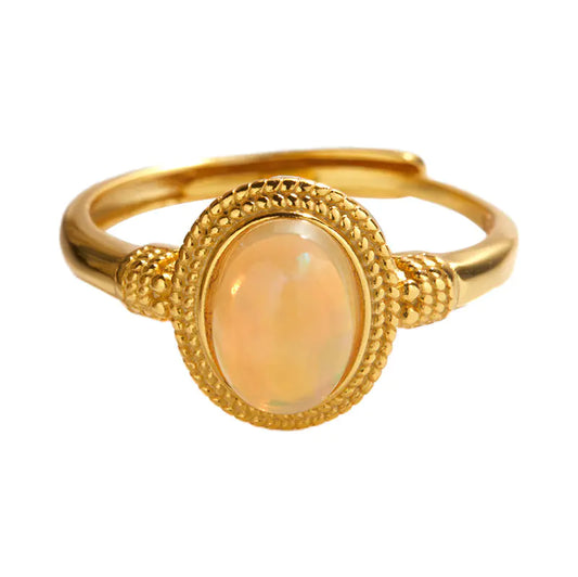 Elegant S925 Opal Gemstone Ring