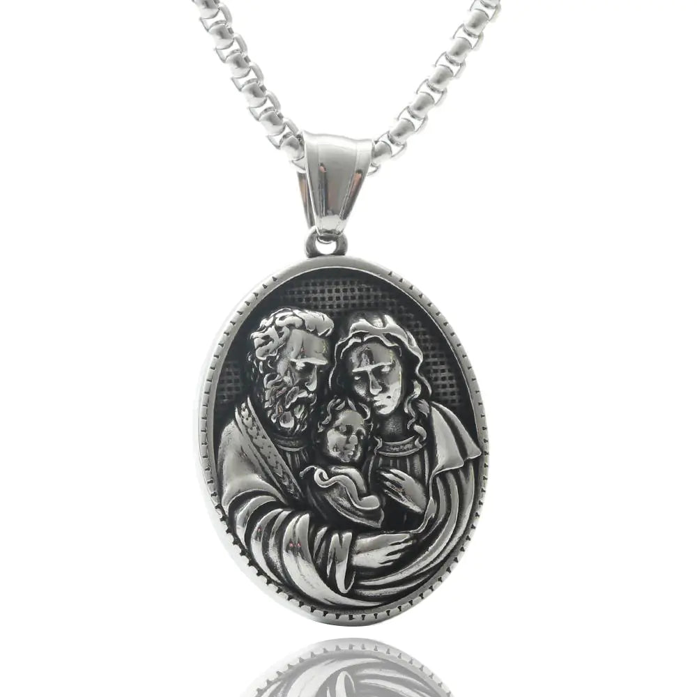 Titanium Punk Portrait Chain Necklace