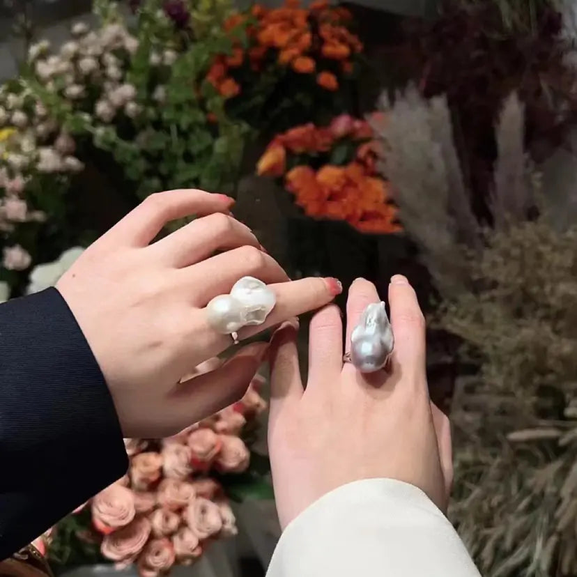 Elegant Baroque Freshwater Pearl Ring