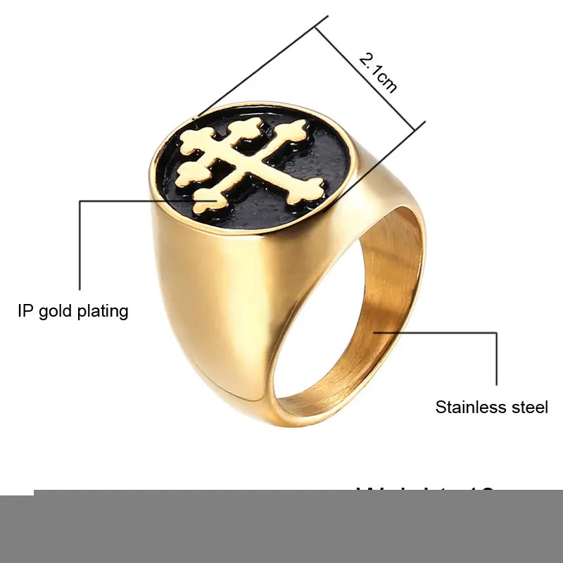Chic Stainless Steel Cross Ring