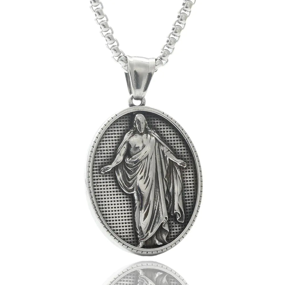 Titanium Punk Portrait Chain Necklace