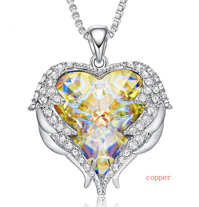 Elegant Heart Crystal Pendant Necklace