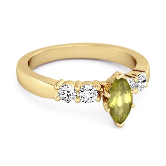 Peridot Tapered Five - Stone Ring – Sterling Silver - Silver Whisper