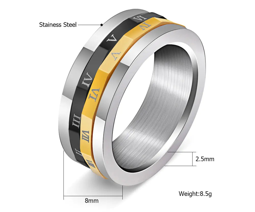Chic Roman Numeral Spinner Ring