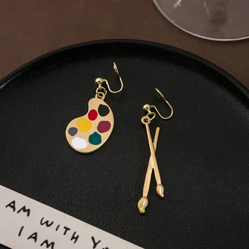 Artisan Silver Brush Stroke Earrings