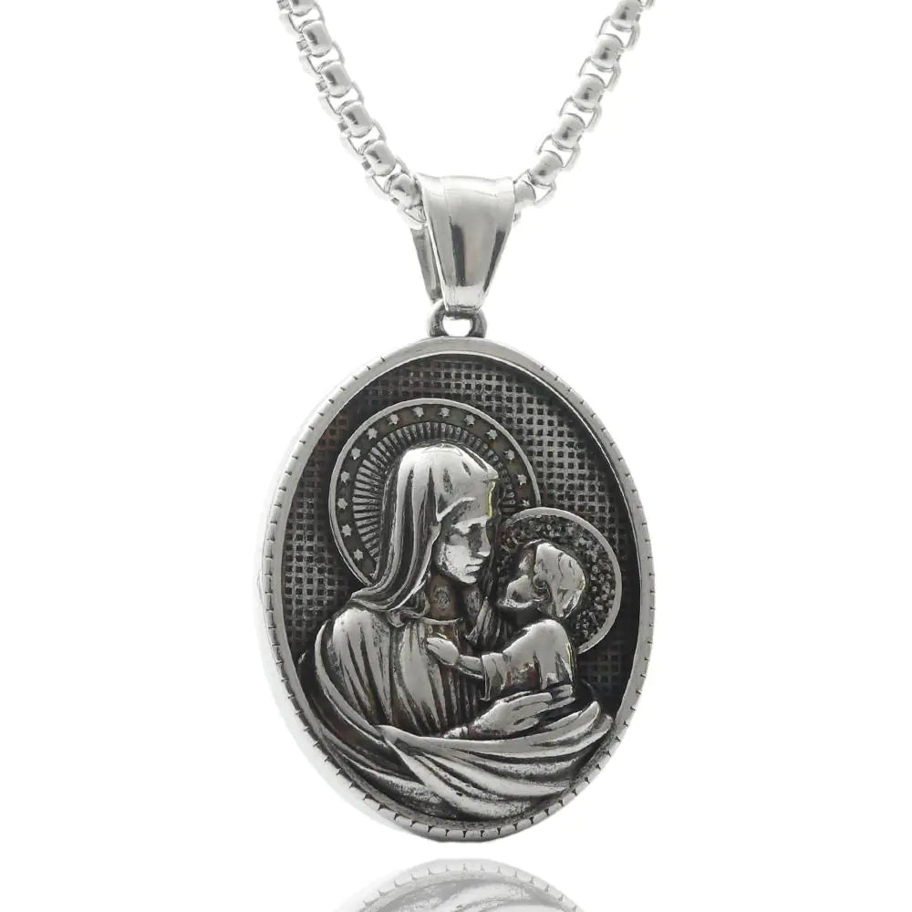 Titanium Punk Portrait Chain Necklace