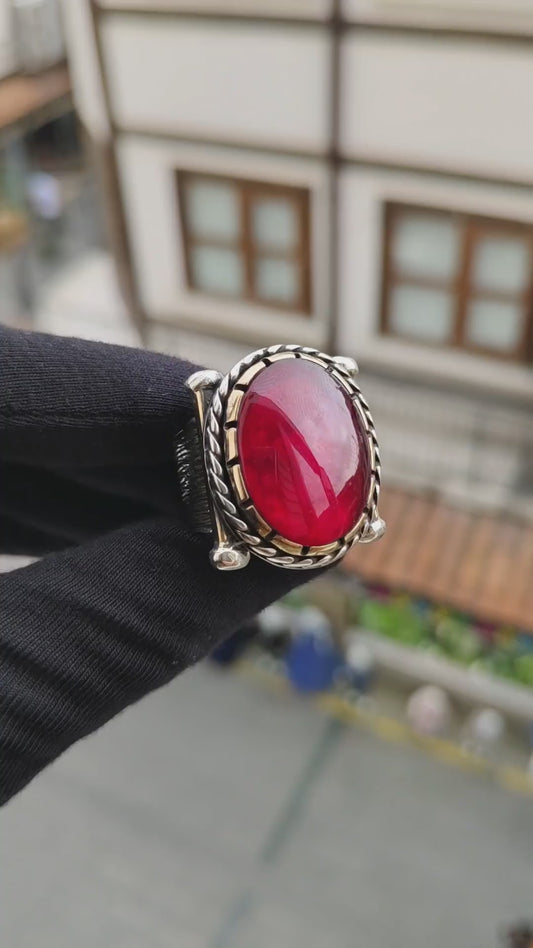 925 Sterling Silver Handcrafted Silver Men's Ring