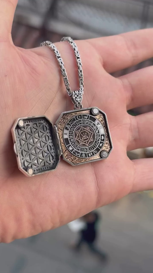 Square-Capped Medallion Necklace