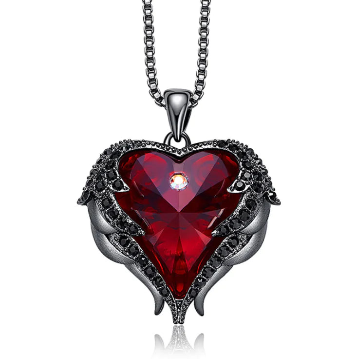 Elegant Heart Crystal Pendant Necklace