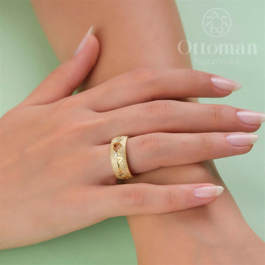 Rhythm Couple's Wedding Rings - Silver Whisper