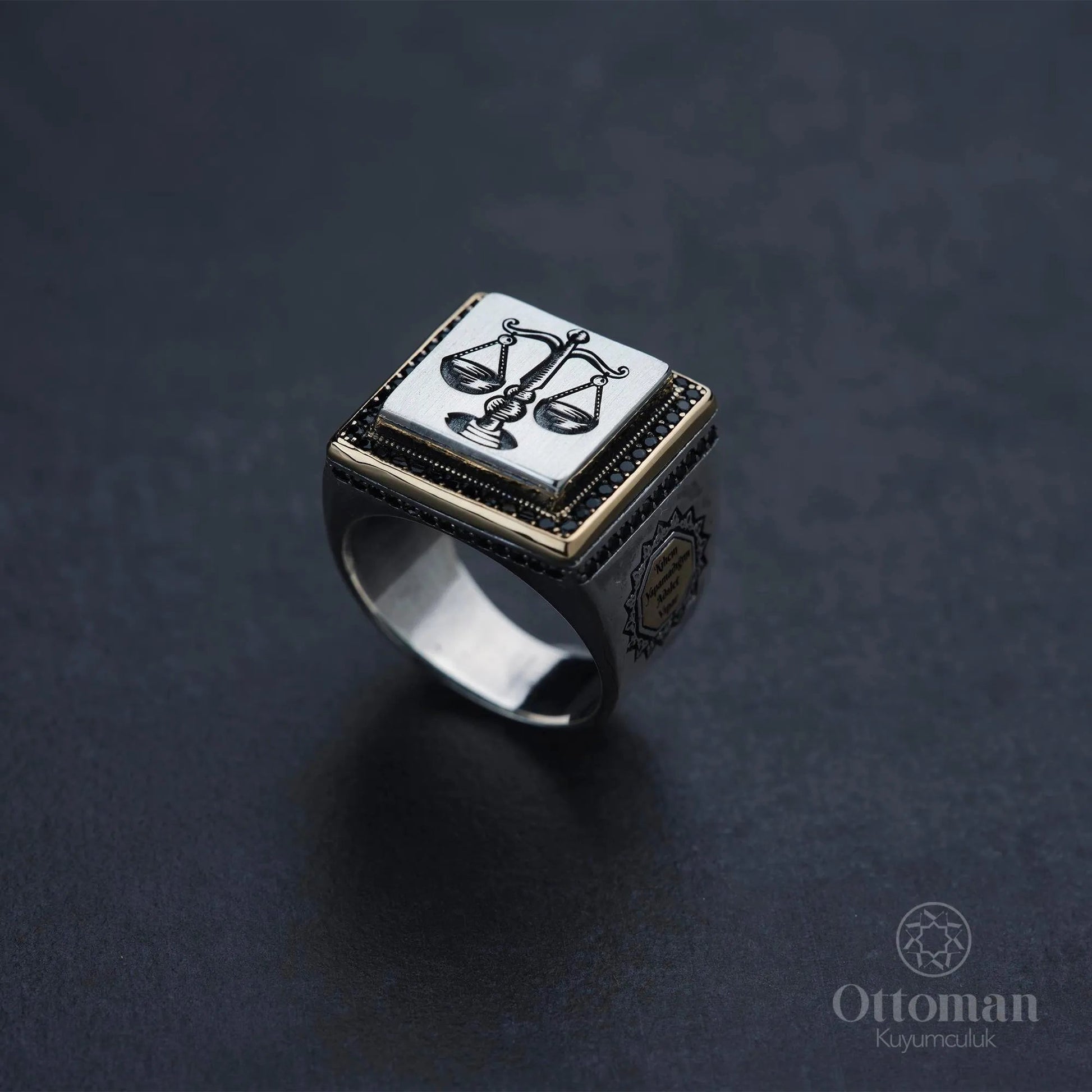 Scales of Justice Silver Men's Ring - Silver Whisper