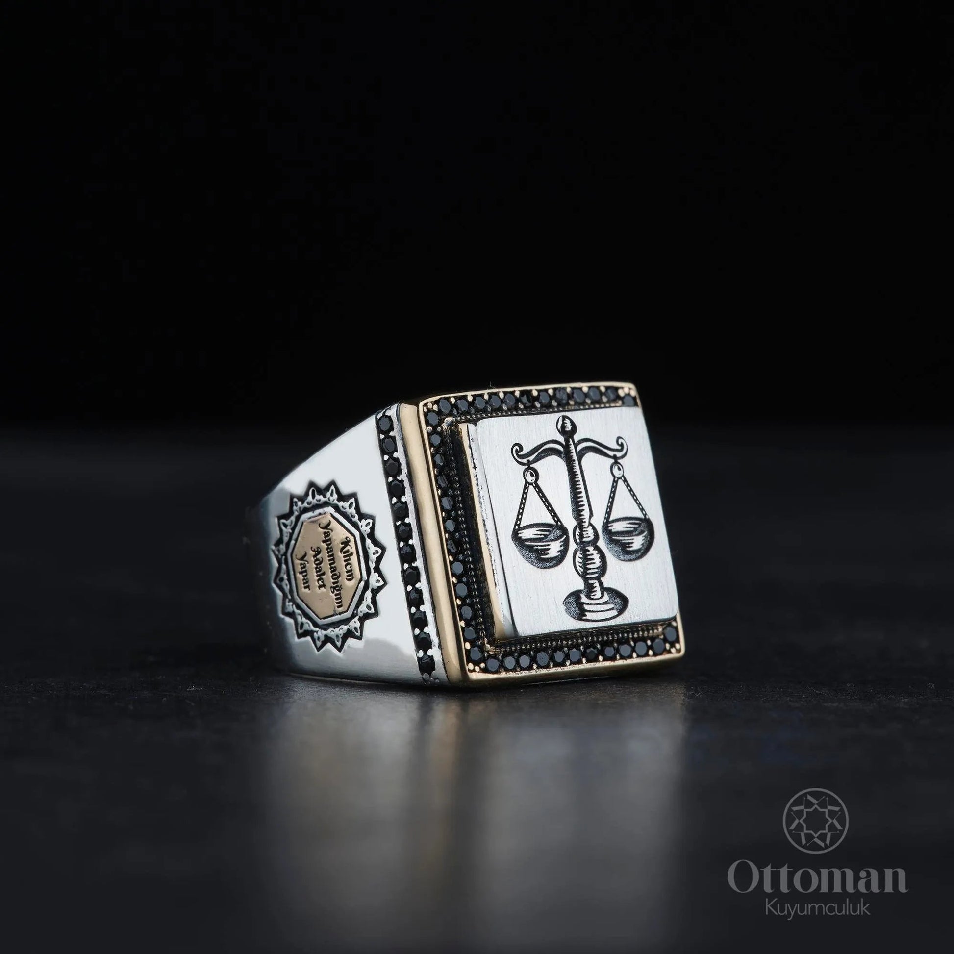 Scales of Justice Silver Men's Ring - Silver Whisper
