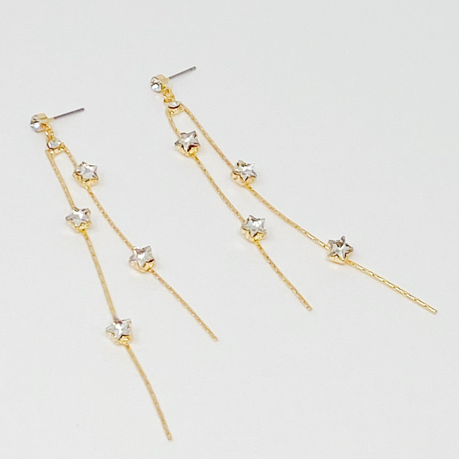 Strands of Stars Earrings - Silver Whisper