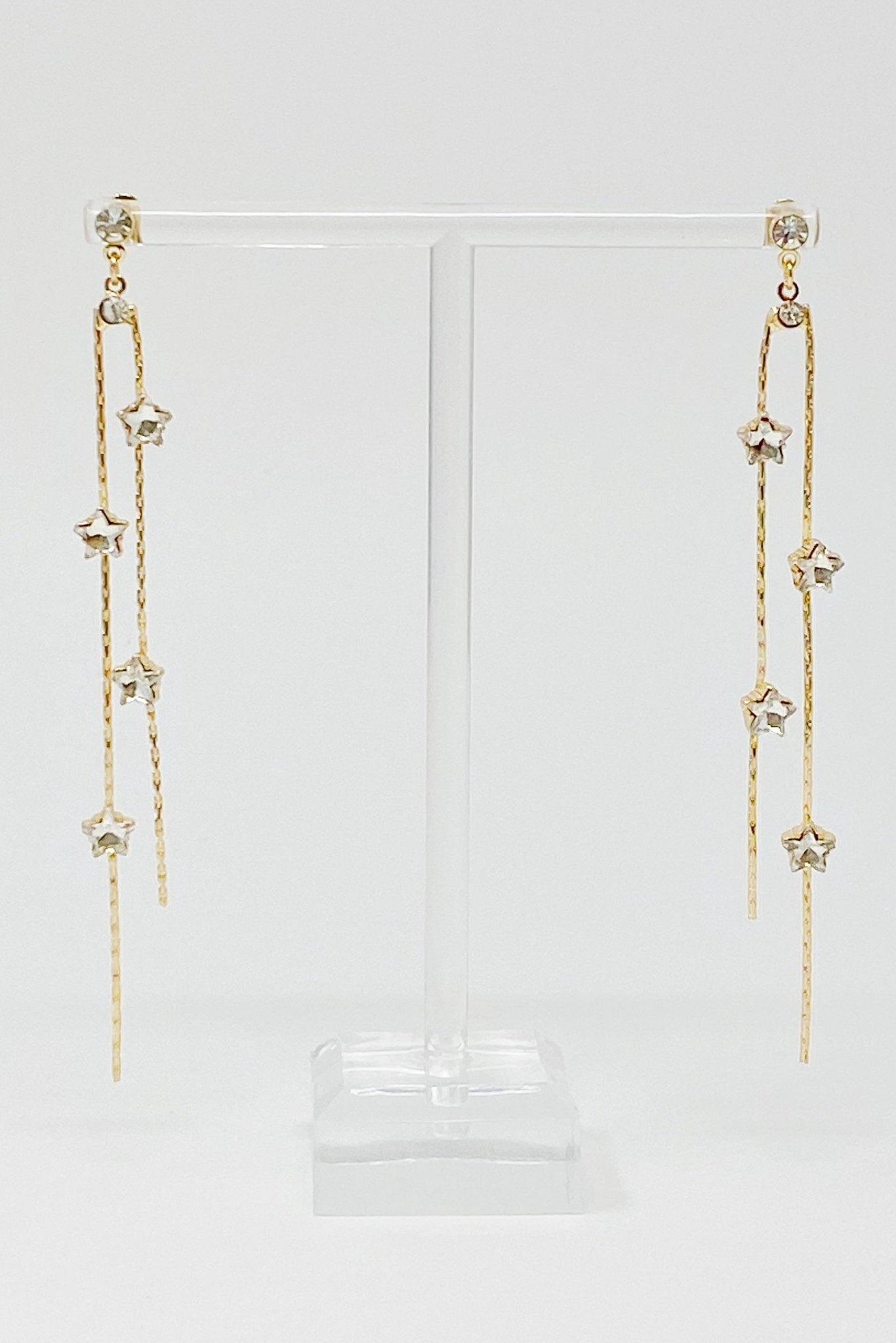 Strands of Stars Earrings - Silver Whisper