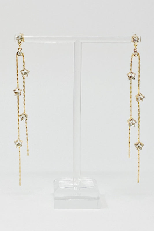 Strands of Stars Earrings - Silver Whisper