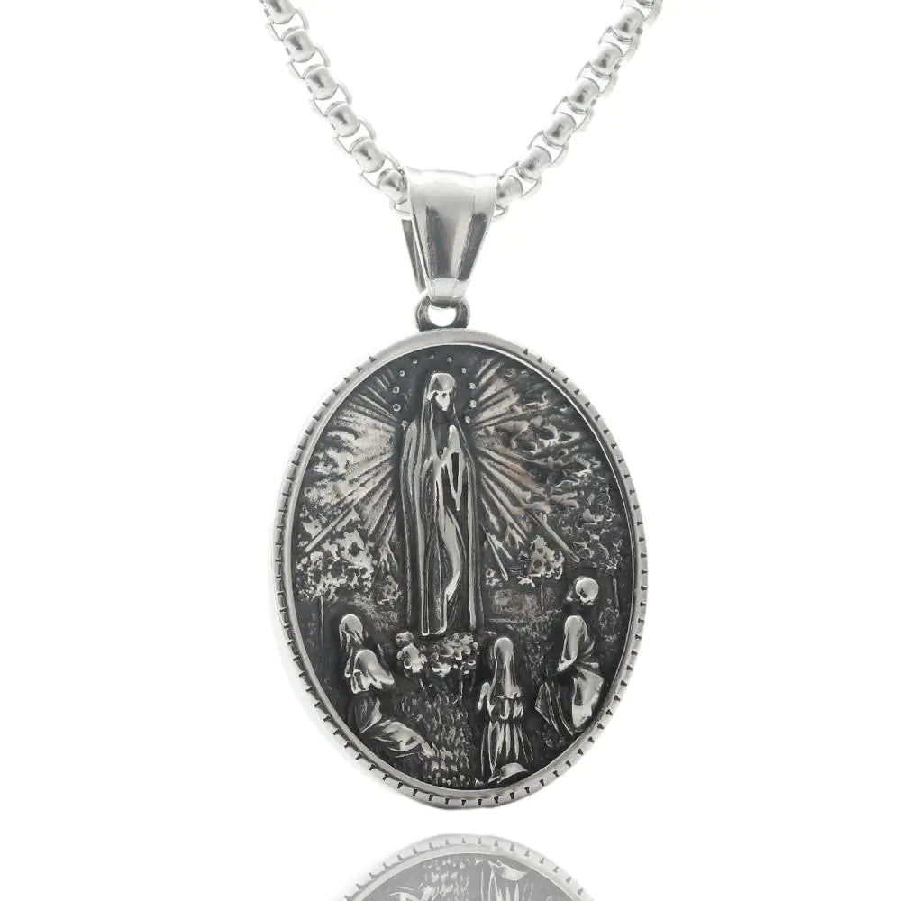 Titanium Punk Portrait Chain Necklace