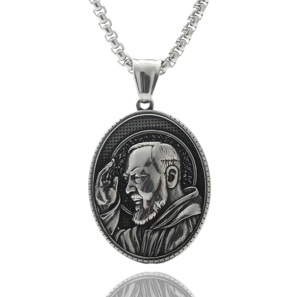 Titanium Punk Portrait Chain Necklace