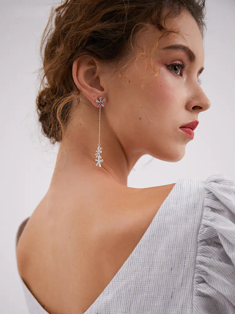 Silver Snowflake Drop Dazzlers