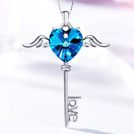 Sterling Silver Swarovski Heart Necklace